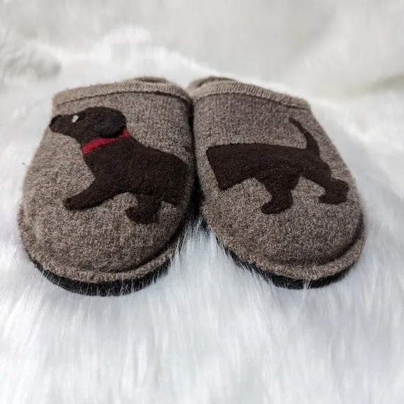 HAFLINGER Doggy Earth Slippers Size 41 Womens Pure Wool slippers