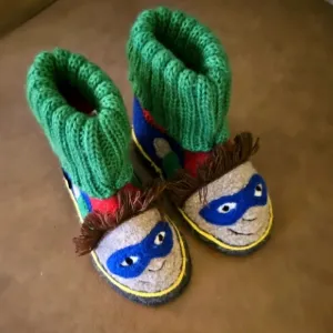 Haflinger for Garnet Hill PJ Masks Boiled Wool Slippers Super Cute &amp; Warm sz 4