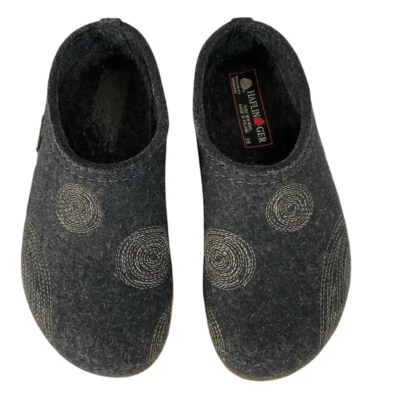 Haflinger GZ Spirit Wool Clogs Swirl Pattern Size 36