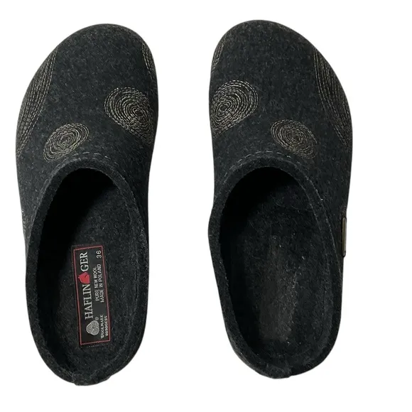 Haflinger GZ Spirit Wool Clogs Swirl Pattern Size 36