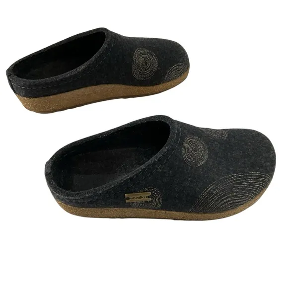 Haflinger GZ Spirit Wool Clogs Swirl Pattern Size 36