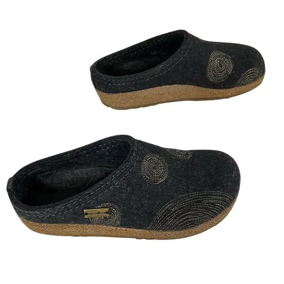 Haflinger GZ Spirit Wool Clogs Swirl Pattern Size 36