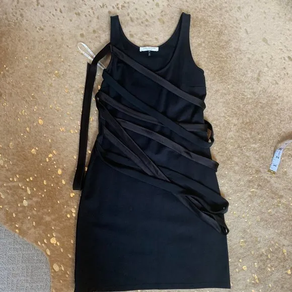 Halston Heritage Strappy Little Black Dress NWOT