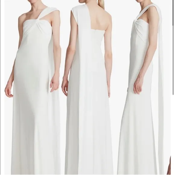 Halston white gown Blaine one