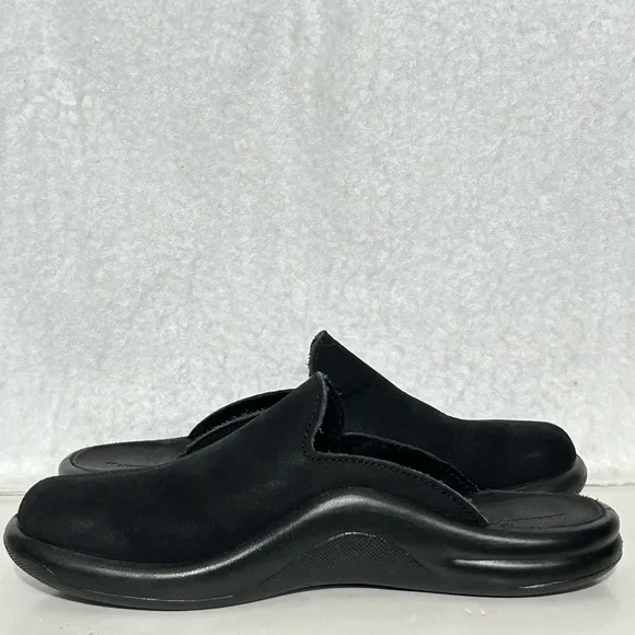 Hammacher Schlemmer Black Walk On Air Slip On Mules Shoes SZ EU 38 US 8-8.5