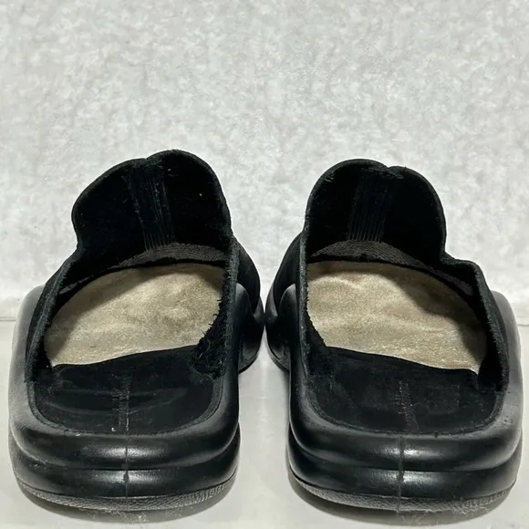 Hammacher Schlemmer Black Walk On Air Slip On Mules Shoes SZ EU 38 US 8-8.5