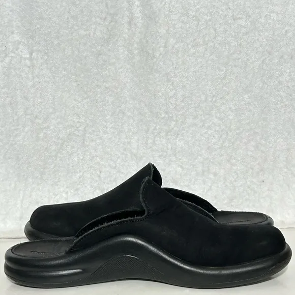 Hammacher Schlemmer Black Walk On Air Slip On Mules Shoes SZ EU 38 US 8-8.5