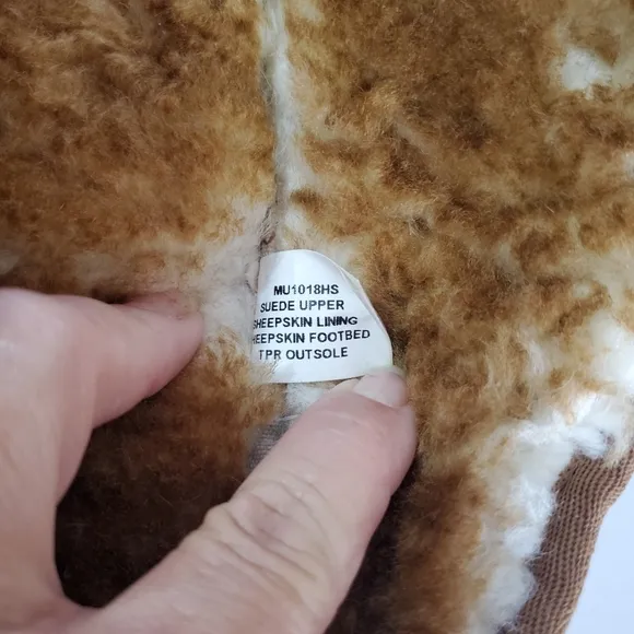Hammacher Schlemmer Mens Adjustable Sheepskin Indoor Outdoor Slippers Size XL 11