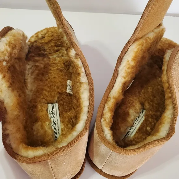 Hammacher Schlemmer Mens Adjustable Sheepskin Indoor Outdoor Slippers Size XL 11