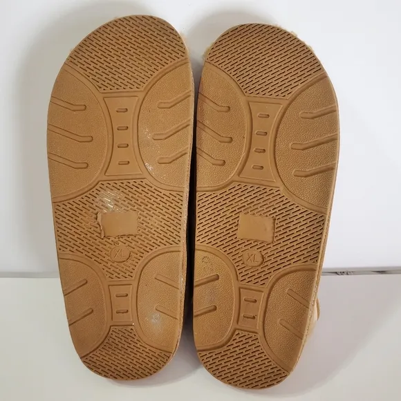 Hammacher Schlemmer Mens Adjustable Sheepskin Indoor Outdoor Slippers Size XL 11