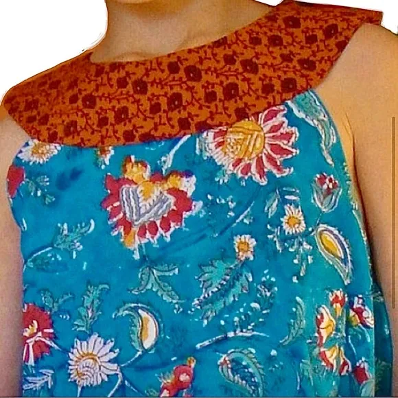 Hand Blocked Print Cotton Dress
