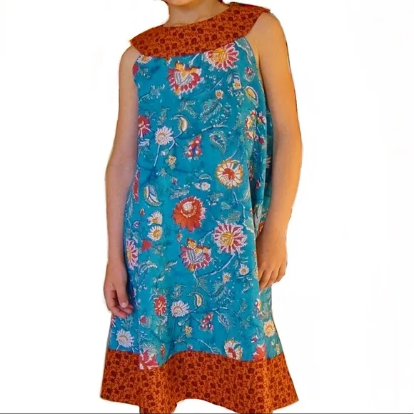 Hand Blocked Print Cotton Dress