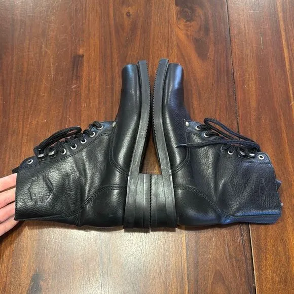 Harley-Davidson Black Leather Snip Toe Lace Up Boots Women’s 9 M