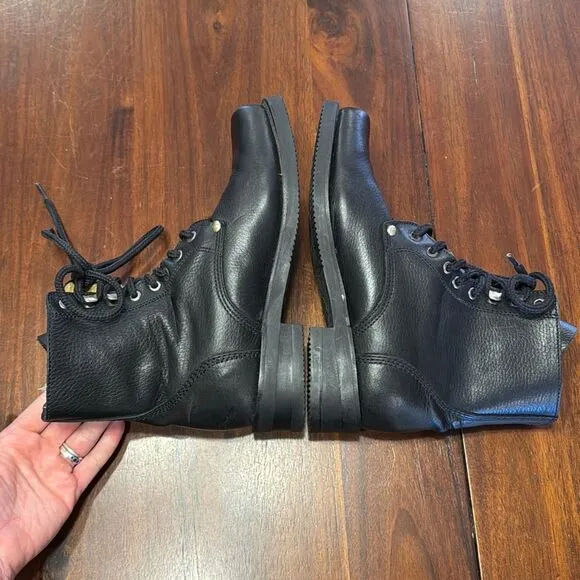 Harley-Davidson Black Leather Snip Toe Lace Up Boots Women’s 9 M