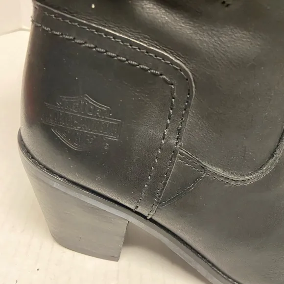 Harley Davidson Leather Mid Calf Heeled Boots