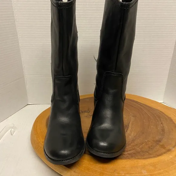 Harley Davidson Leather Mid Calf Heeled Boots