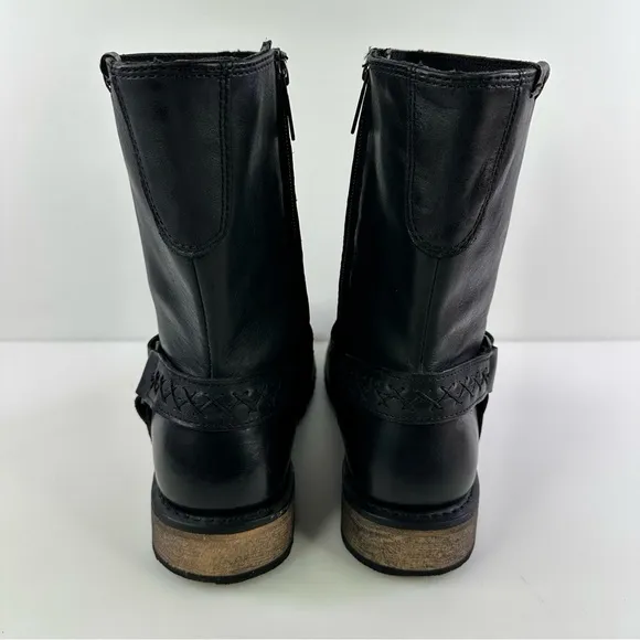 Harley-Davidson Men's 95276 Black Leather Motorcycle Boots - Size 10