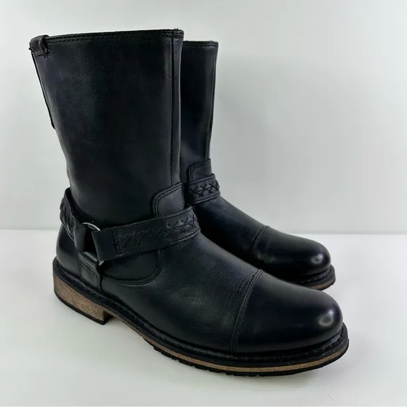 Harley-Davidson Men's 95276 Black Leather Motorcycle Boots - Size 10