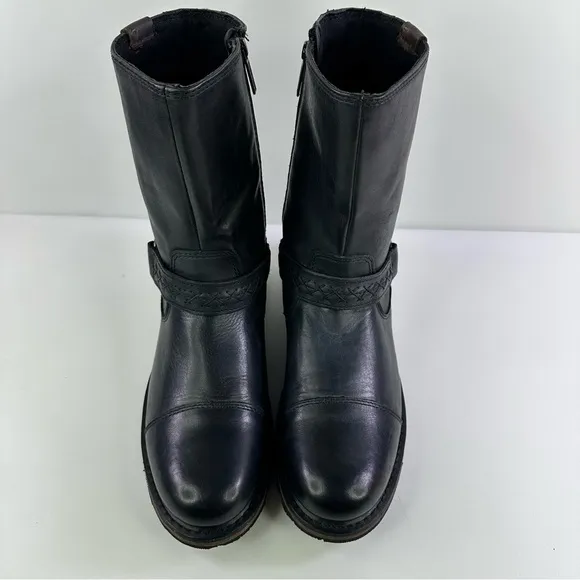 Harley-Davidson Men's 95276 Black Leather Motorcycle Boots - Size 10