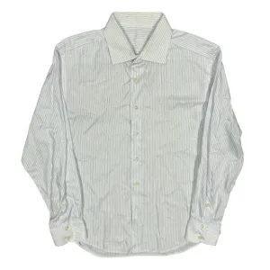 Harry Rosen Bespoke Dress Shirt Striped White Sartoria 42 Large Slim Fit