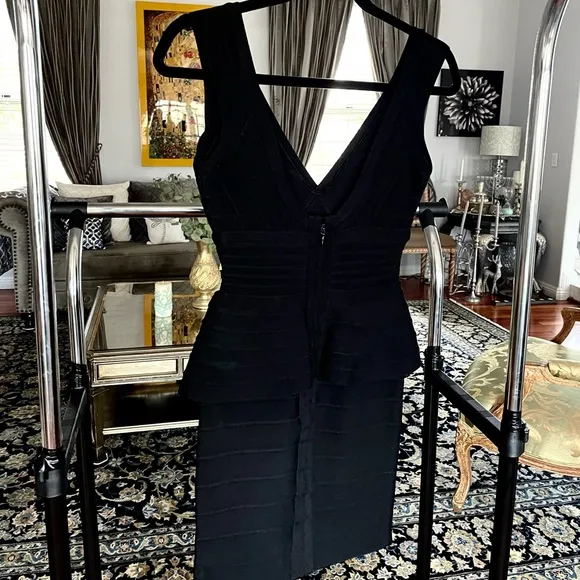 Herve Leger peplum black dress size XS