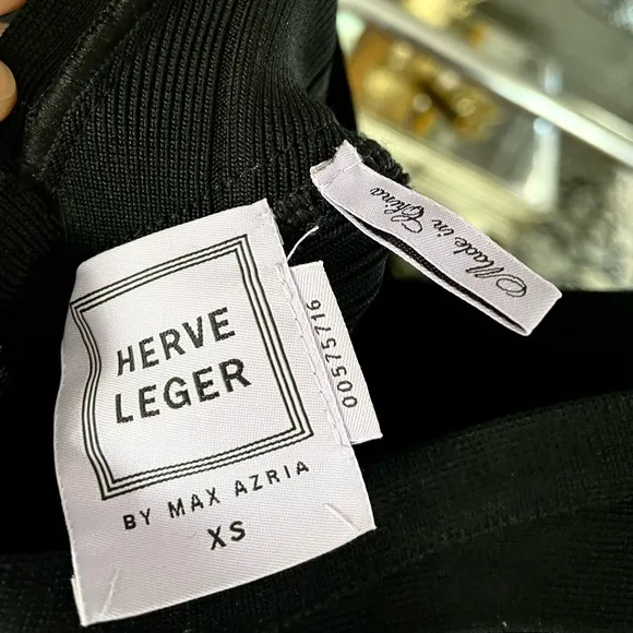 Herve Leger peplum black dress size XS