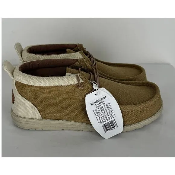 Hey Dude Shoes Wally Mid Salt n Stone Slip On Mid Top Shoes Mens Size 11 New