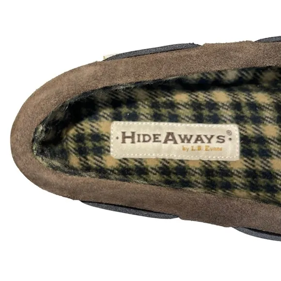 Hideways By LB Evans Marion Men’s Size 11 Suede Moccasin Slippers New