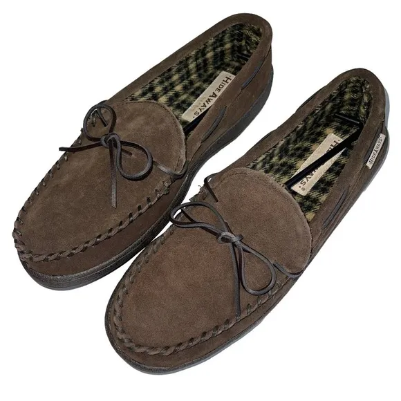 Hideways By LB Evans Marion Men’s Size 11 Suede Moccasin Slippers New