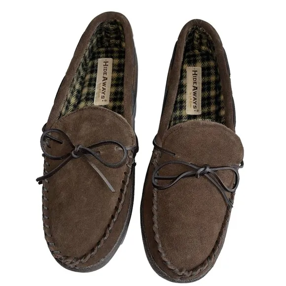 Hideways By LB Evans Marion Men’s Size 11 Suede Moccasin Slippers New