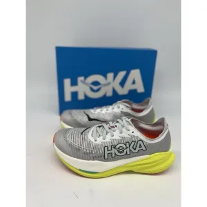 HOKA Mens Mach X 2 Size 10.5 Running Shoes 1155119 White Citrus Yellow Gym