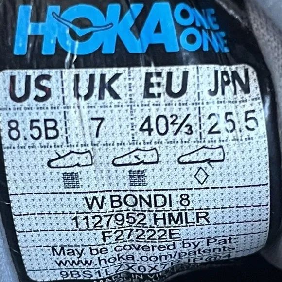 Hoka One One Shoes Bondi 8 Running Comfort Athletic Gray Pink 8.5B