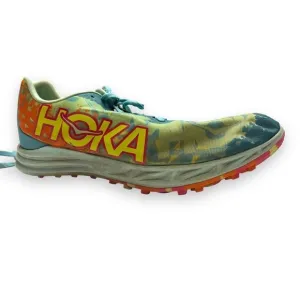 Hoka One One Track Cross Country Shoe Size 9 Green Orange No Spikes Lace Up