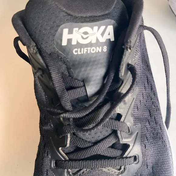 HOKA Rincon 8 women’s running shoes size 10 B black and white good condition