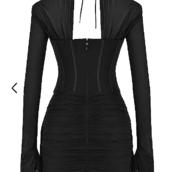House of CB Gianna Black Real Silk Corset Mini Dress - Small
