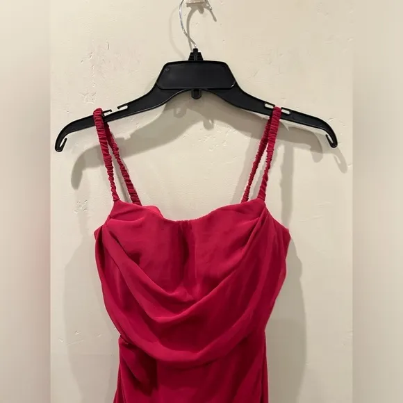 House of CB Jamille Draped Corset Georgette Midi Dress Red Size XS NWT 🔥✨✨✨