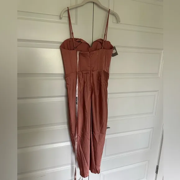 House‎ of CB Myrna Rose Satin Corset Slip Dress - NWT Large