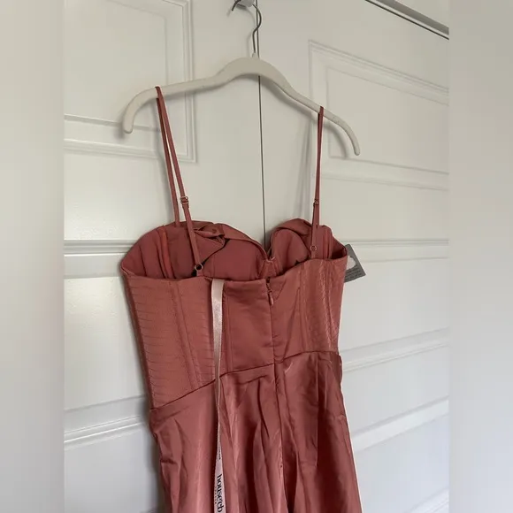 House‎ of CB Myrna Rose Satin Corset Slip Dress - NWT Large
