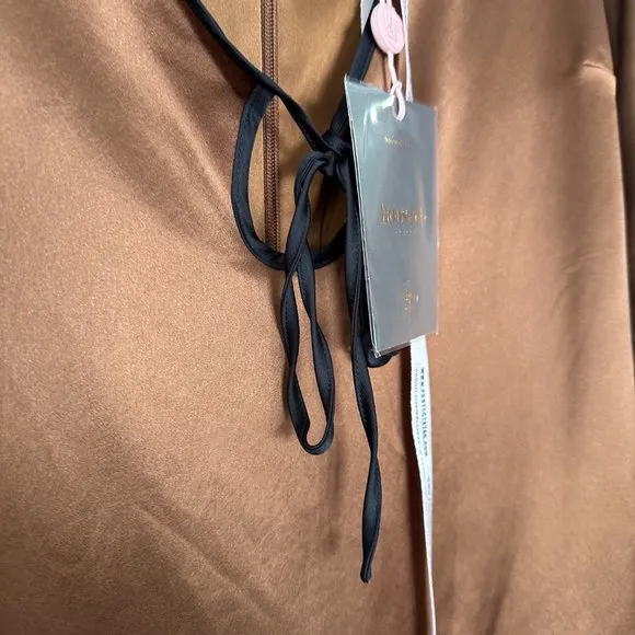 House of CB |‎ NWT Sakina Satin Copper Mini Dress Dress in Coffee