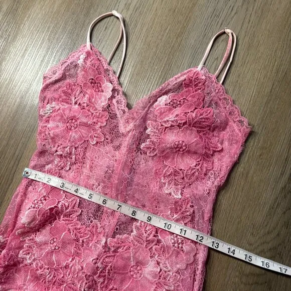House of CB Salana Lace Mini Dress sheer XS xxs * dyed pink *