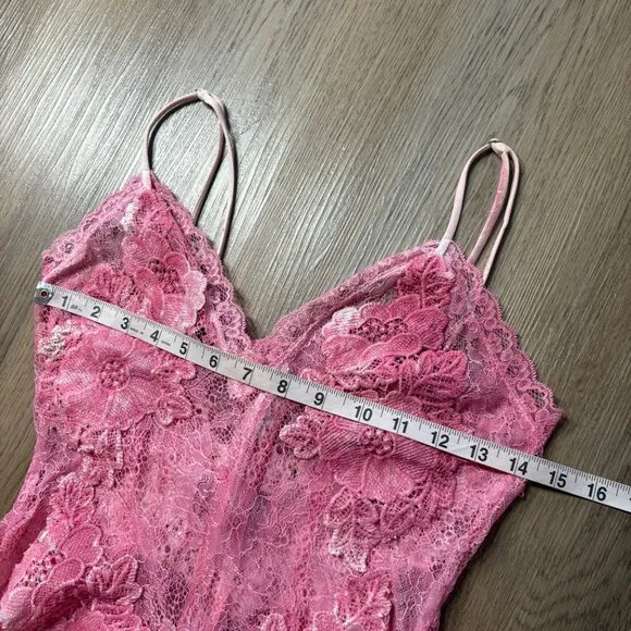 House of CB Salana Lace Mini Dress sheer XS xxs * dyed pink *