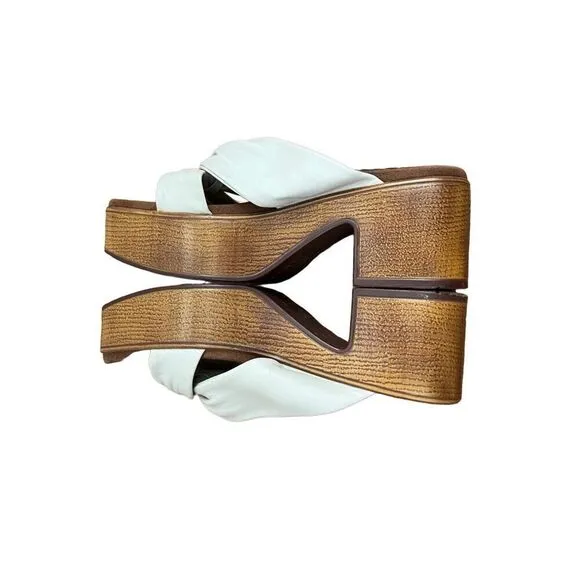 House of Harlow 1960 ivory glamming chunky Y2K sandals