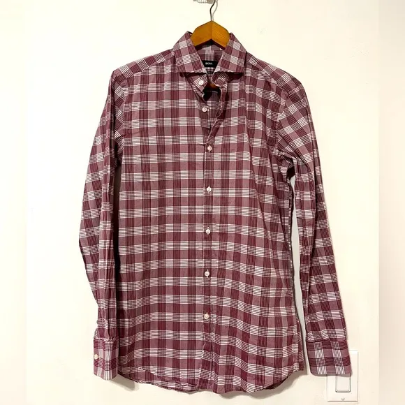 Hugo Boss &quot;Jason&quot; Men's Slim Plaid Dress Shirt