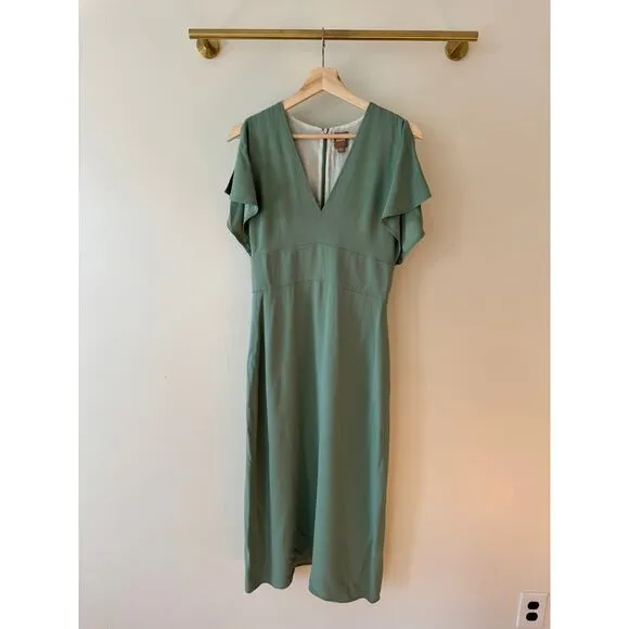 HUGO BOSS Dawinga Slim Fit Sage Green Dress Size 4