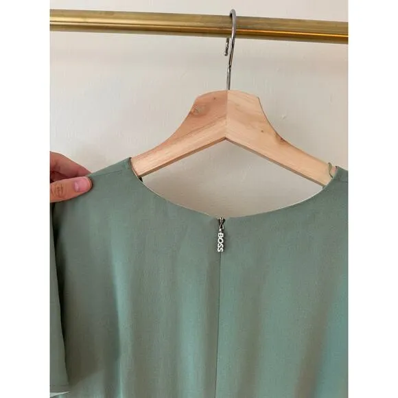 HUGO BOSS Dawinga Slim Fit Sage Green Dress Size 4