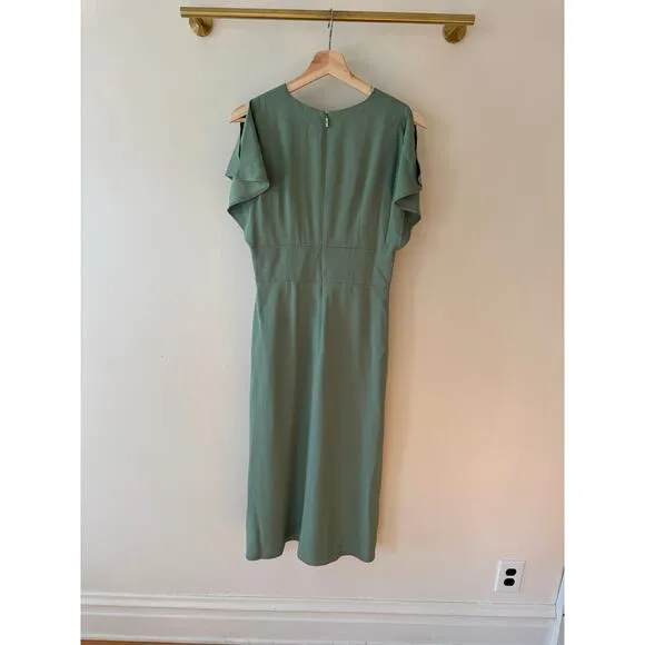 HUGO BOSS Dawinga Slim Fit Sage Green Dress Size 4