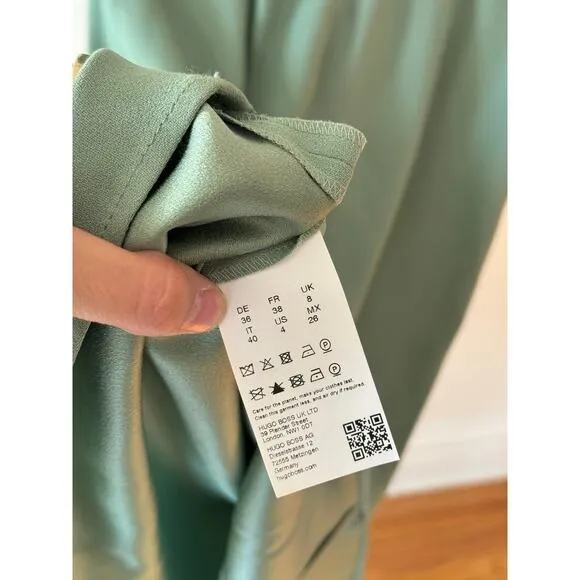 HUGO BOSS Dawinga Slim Fit Sage Green Dress Size 4