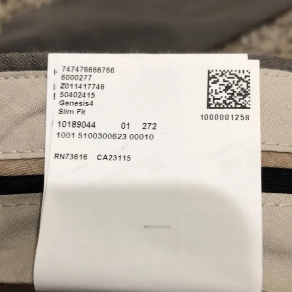 Hugo Boss Genesis 4 Slim Fit Pants Size 36R Gray Virgin Wool