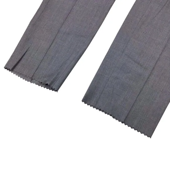 Hugo Boss Genesis Slim-Fit Virgin Wool Trouser Gray Raw Hem Dress Pants 36R $228