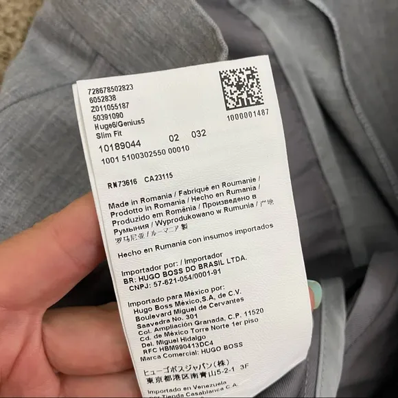Hugo Boss Genius5 Slim Fit Dress Pants Grey 40S